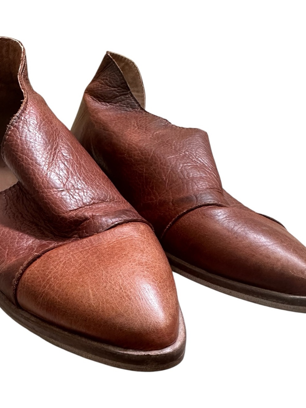 Free People Royale Flats Cutout Leather Pointed Toe D’Orsay Brown Size 40 9/9.5 - Picture 4 of 16